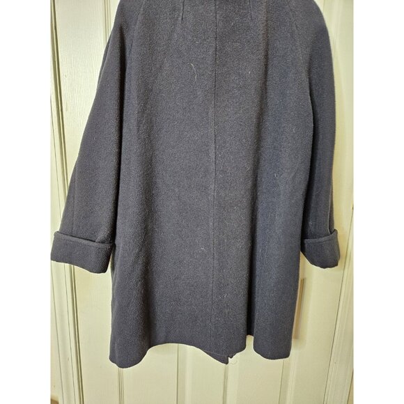 Vintage 90s Women's Abbmoor Wool Trench Long Black With Red Scarf no tag - Picture 6 of 8